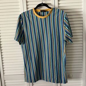 Chemistry Blue and Yellow Striped Tee Men’s Size L